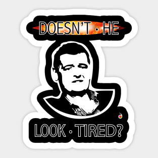 Moffat looks tired (white on dark colors) Sticker